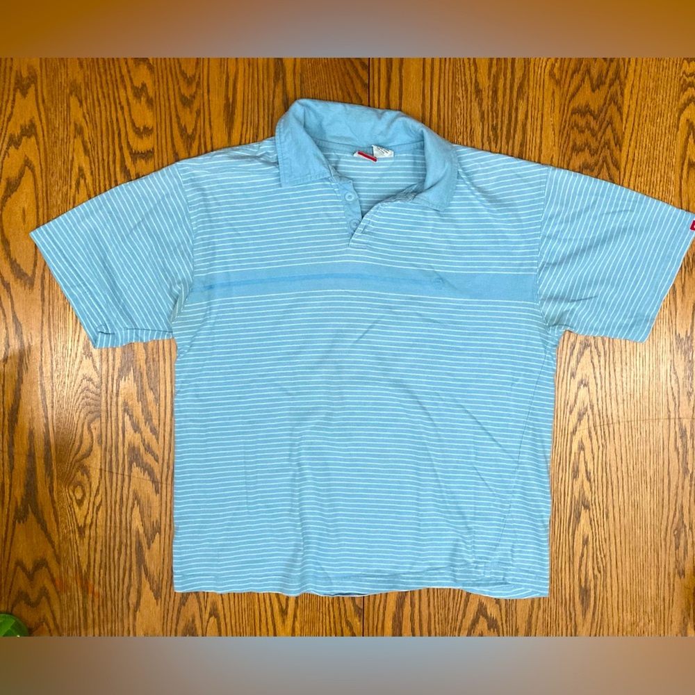 🌊OCEANPACIFIC🌊POLO BLUE/WHITE STRIPE szXL 100%cotton🌟EUC🌟